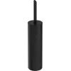 DEANTE set de escobilla de WC de pie - soporte de cerámica, mango de acero inoxidable, negro