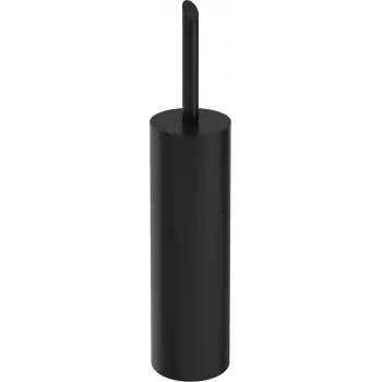 DEANTE set de escobilla de WC de pie - soporte de cerámica, mango de acero inoxidable, negro