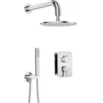 DEANTE conjunto de ducha empotrado con caja mezcladora - alcachofa de ducha, negro mate