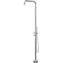 DEANTE Columna de ducha de jardín con pedal, acero inoxidable cepillado AISI 304, 2 salidas, 2150 mm