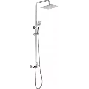 DEANTE Cabezal de ducha de lluvia con grifo, negro mate, rociador de 250 mm