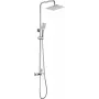 DEANTE Cabezal de ducha de lluvia con grifo, negro mate, rociador de 250 mm