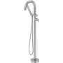 DEANTE Hiacynt Grifo de bañera exento con set de ducha, cromo, montaje exento, latón, cartucho cerámico de 35 mm, ducha de mano incluida