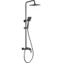 DEANTE Arnika Nero Set de ducha empotrado con ducha de lluvia y grifo, negro mate