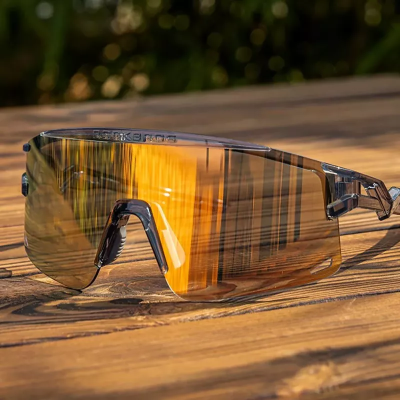 Gafas de ciclismo fotocromáticas Rockbros con protección UV e inserto graduado, negro transparente