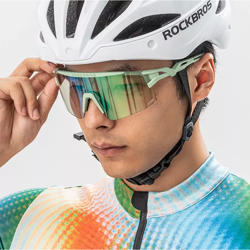 Gafas de ciclismo fotocromáticas Rockbros con protección UV e inserto graduado, negro transparente