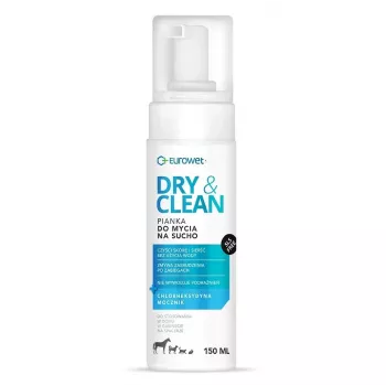EUROWET Dry & Clean Espuma de limpieza sin agua para perros y gatos - 150 ml