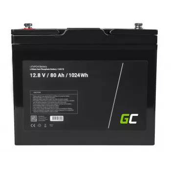 Batería Greencell LiFePO4 para fotovoltaica, autocaravanas y barcos 12V 12,8V 80Ah