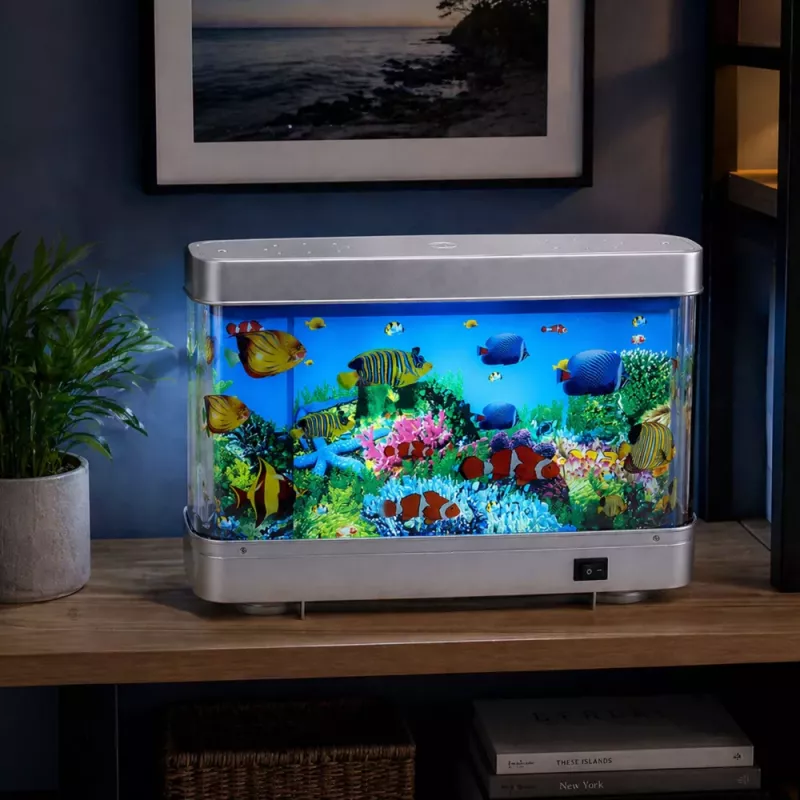 Luz nocturna decorativa LED LEAN acuario 3D pez móvil multicolor