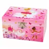 Caja de música de cuerda LEAN TOYS joyero para niños con espejo rosa