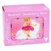Caja de música de cuerda LEAN TOYS joyero para niños con espejo rosa
