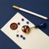 Set de sellos de cera LEAN TOYS sello de cera para decorar - set de 6 piezas con sello de latón, cuchara de fundir, barras de cera y velita