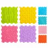 Alfombrilla de puzzle sensorial de silicona LEAN TOYS camino sensorial multicolor 25 cm 12 uds.