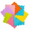 Alfombrilla de puzzle sensorial de silicona LEAN TOYS camino sensorial multicolor 25 cm 12 uds.