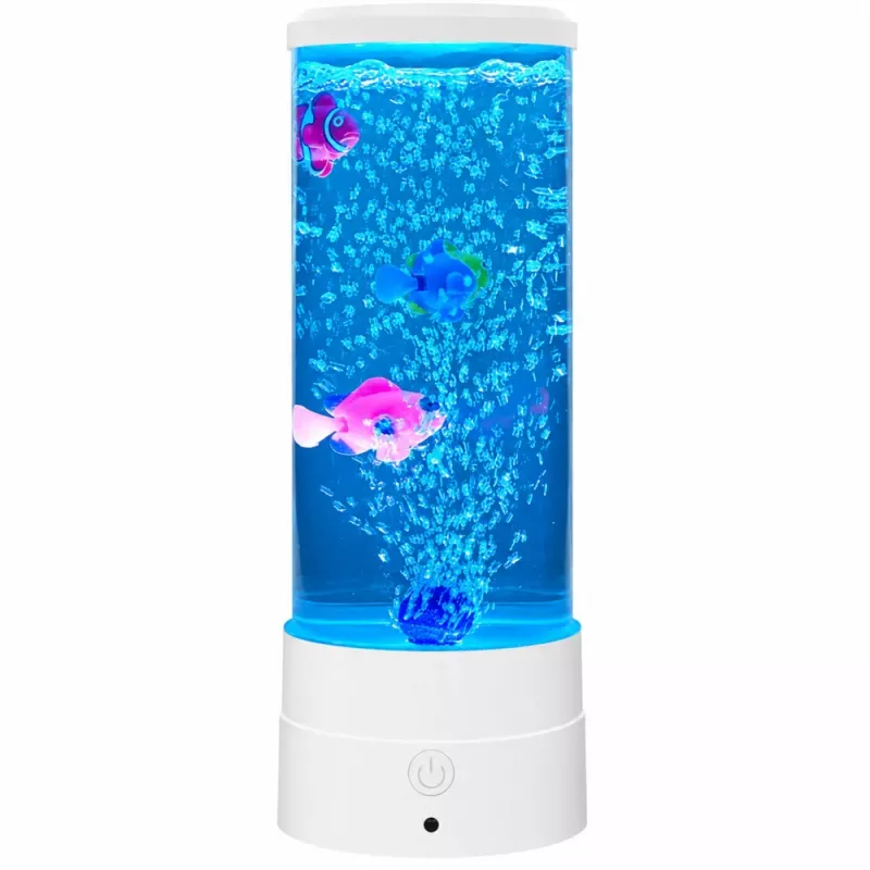 Lámpara nocturna decorativa LED LEAN RGB acuario con peces 16 colores USB blanco