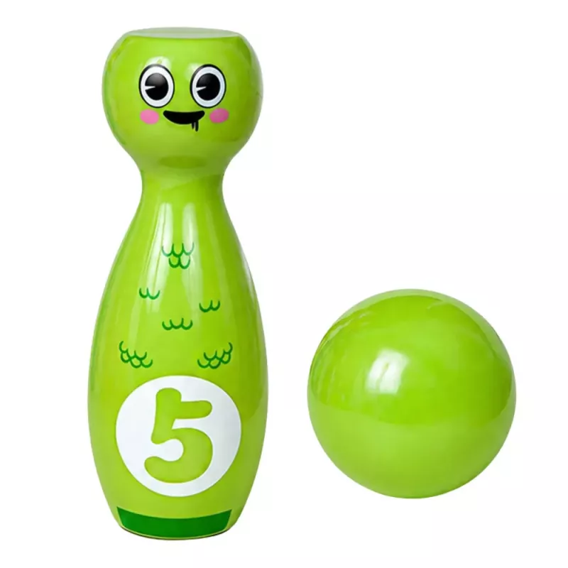 Bolos LEAN TOYS con caras sonrientes juego educativo para niños deporte de habilidad 10 piezas