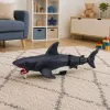 Tiburón RC LEAN TOYS con mando a distancia, mueve la cola, luces, efecto humo, negro