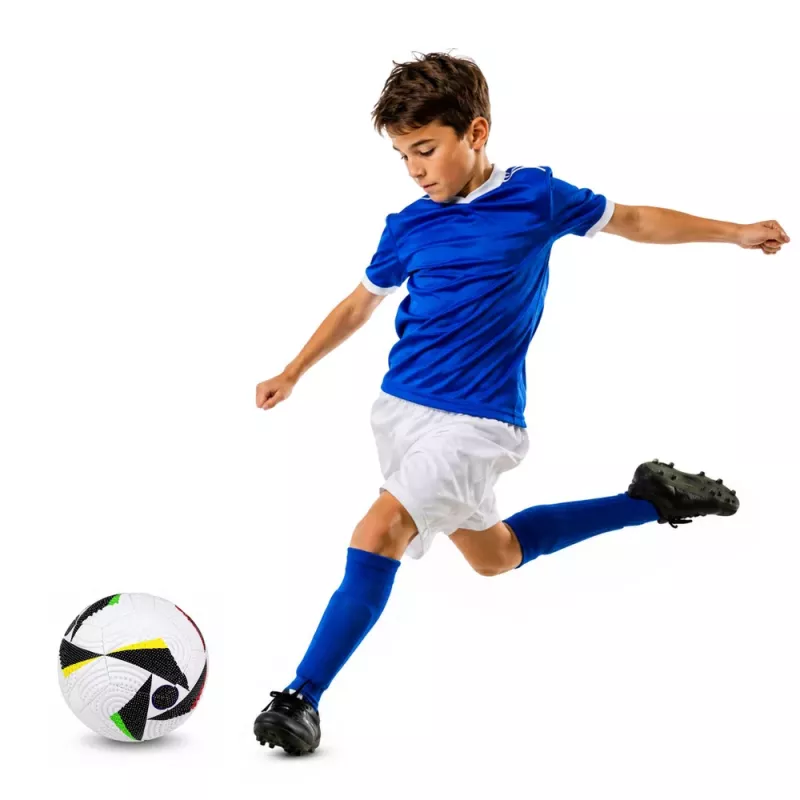 Balón de fútbol de entrenamiento LEAN TOYS para césped natural, blanco con estampado, talla 5 (22 cm)