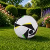 Balón de fútbol de entrenamiento LEAN TOYS para césped natural, blanco con estampado, talla 5 (22 cm)
