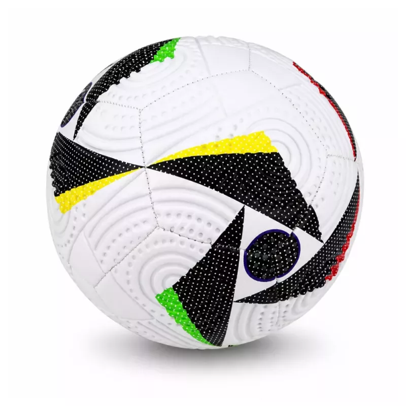 Balón de fútbol de entrenamiento LEAN TOYS para césped natural, blanco con estampado, talla 5 (22 cm)
