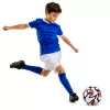 Balón de fútbol de entrenamiento LEAN TOYS para campos de césped, blanco y naranja, 22 cm, talla 5