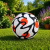 Balón de fútbol de entrenamiento LEAN TOYS para campos de césped, blanco y naranja, 22 cm, talla 5