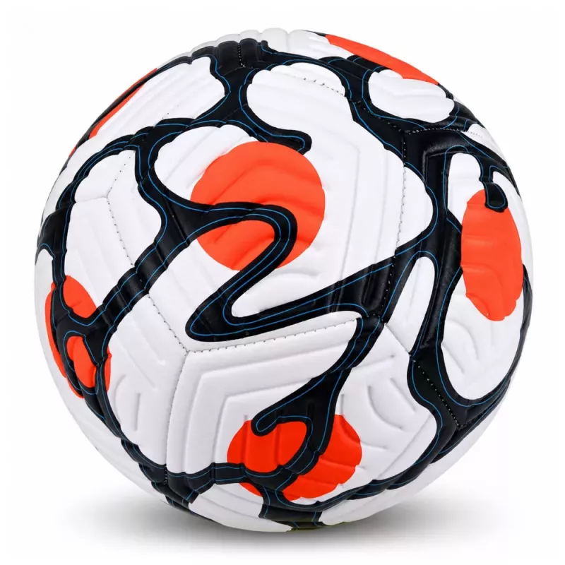 Balón de fútbol de entrenamiento LEAN TOYS para campos de césped, blanco y naranja, 22 cm, talla 5
