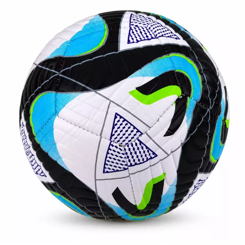 Balón de fútbol de entrenamiento LEAN TOYS para campos de césped, negro y azul, 22 cm, talla 5