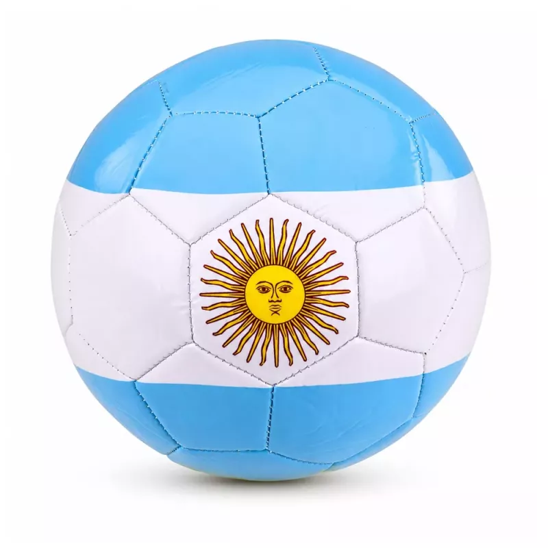Balón de fútbol de entrenamiento LEAN TOYS para campo de césped, colores Argentina, 22 cm, talla 5