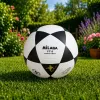 Balón de fútbol de entrenamiento LEAN TOYS para campo de césped blanco y negro Milasa 22cm talla 5