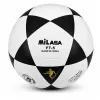 Balón de fútbol de entrenamiento LEAN TOYS para campo de césped blanco y negro Milasa 22cm talla 5