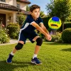 Balón de voleibol de entrenamiento LEAN TOYS, amarillo y azul, 22 cm, talla 5