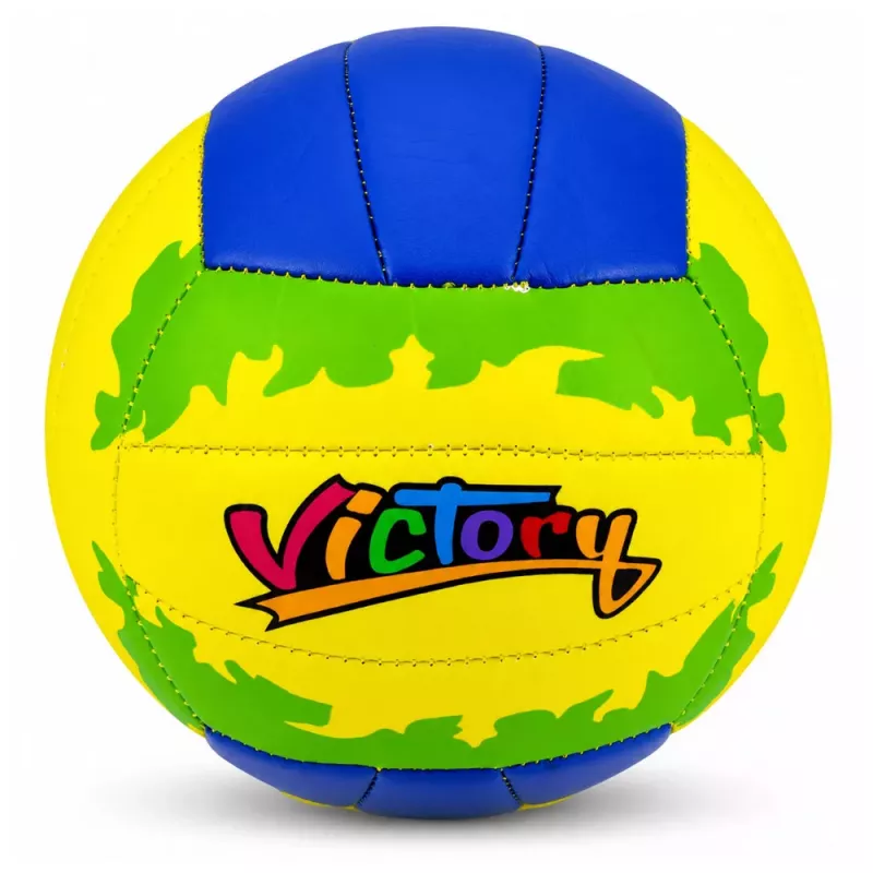 Balón de voleibol de entrenamiento LEAN TOYS, amarillo y azul, 22 cm, talla 5
