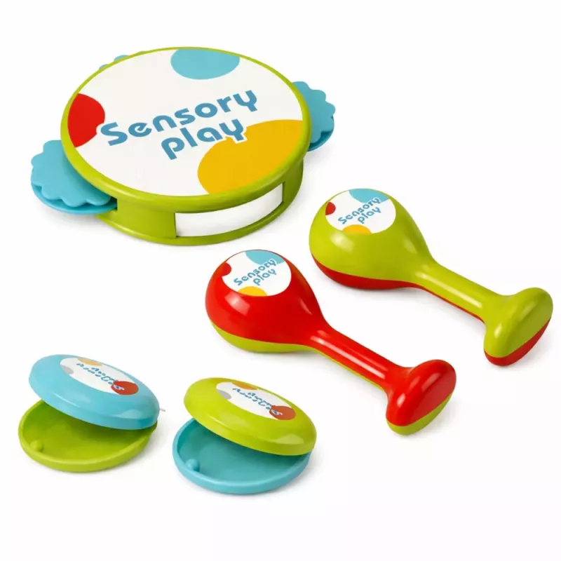 Instrumentos musicales para niños LEAN TOYS tambor sonajas pandereta castañuelas