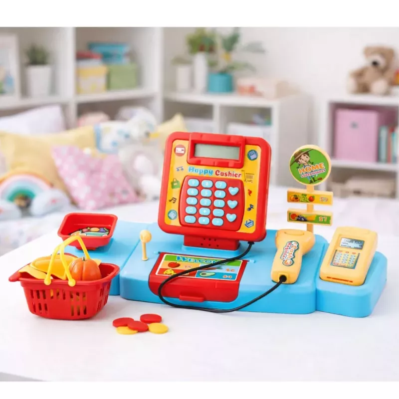 Carrito de compra de supermercado interactivo LEAN TOYS con escáner y báscula