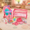 Muñeca bebé interactiva LEAN TOYS con función pipí, cochecito, cuna y accesorios set 3 en 1
