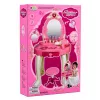 Tocador de maquillaje infantil LEAN TOYS con silla, luces, secador, accesorios, sonidos, rosa