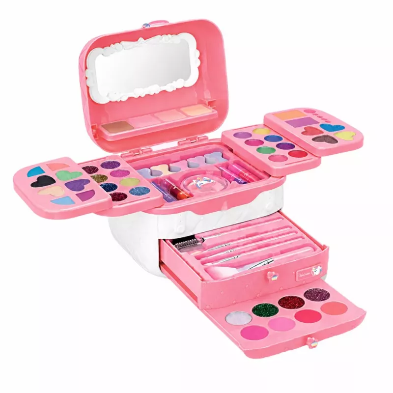 Set de belleza LEAN TOYS neceser infantil rosa Unicorn 72 piezas