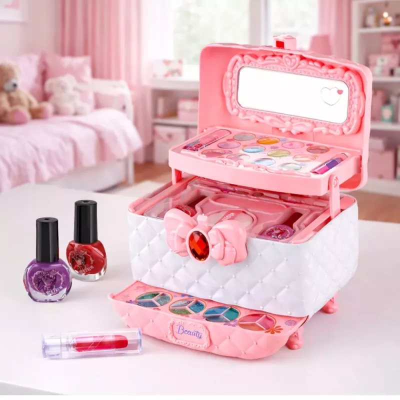 Set de belleza LEAN TOYS para maquillaje y uñas maletín de cosméticos para niños