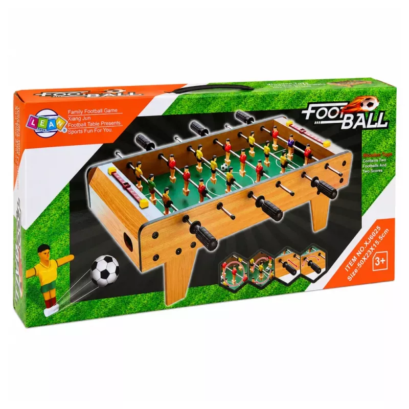 Futbolín arcade LEAN TOYS mini mesa de juego de madera 50x25 cm