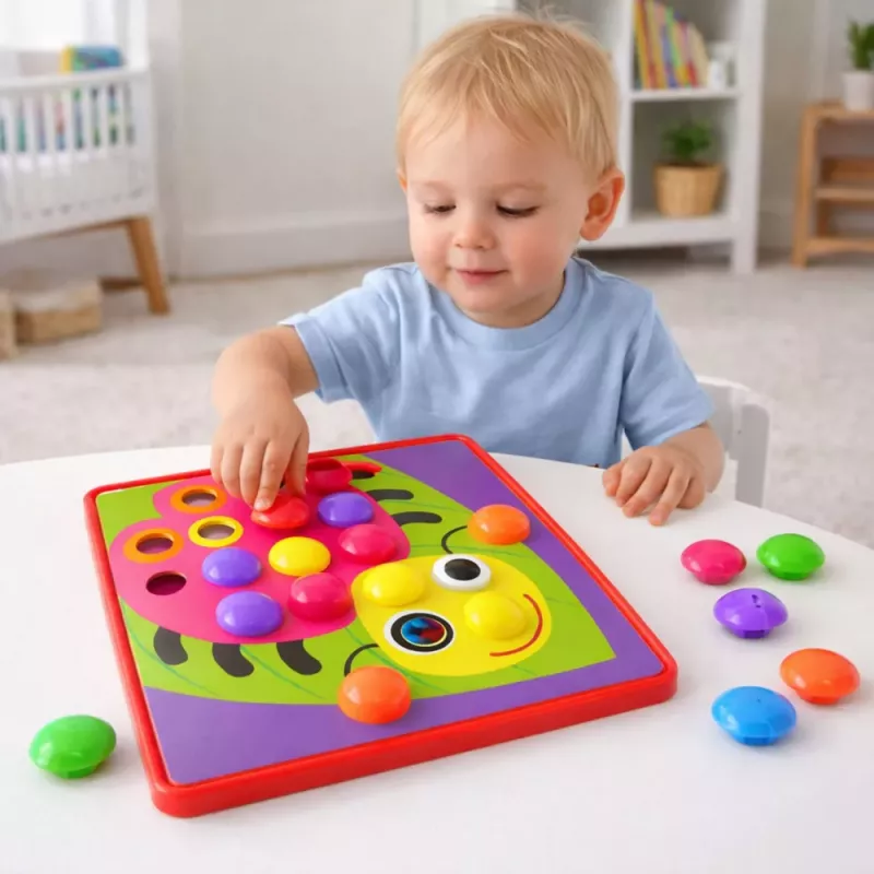 Puzzle de mosaico de botones LEAN TOYS puzzle geométrico creativo setas 46 uds.