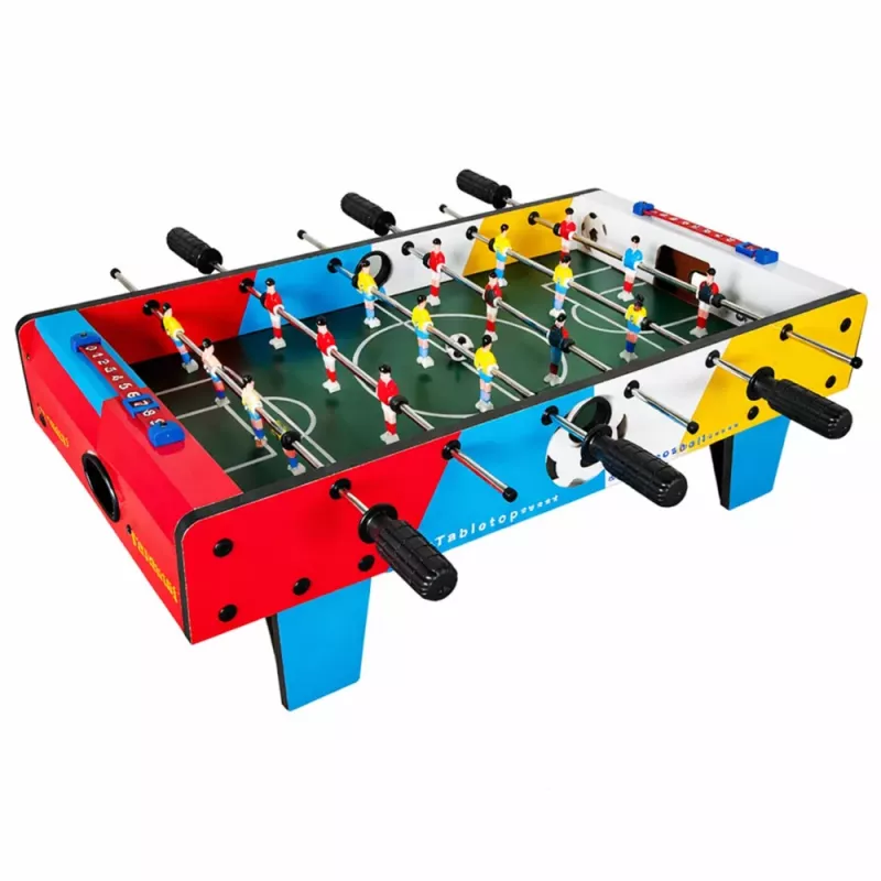 LEAN TOYS Mini futbolín juego de habilidad mesa 2 balones fútbol 69 cm