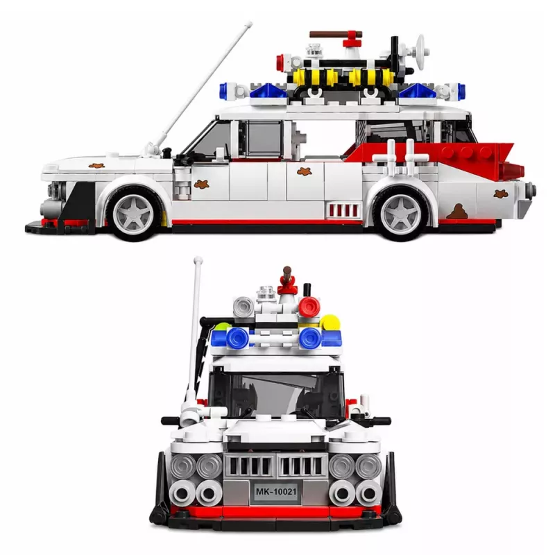 LEAN TOYS Bloques de construcción coche Ghost Bus blanco 631 piezas