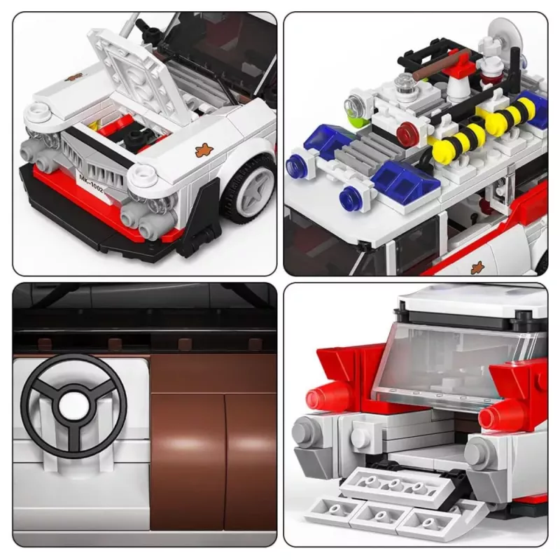 LEAN TOYS Bloques de construcción coche Ghost Bus blanco 631 piezas