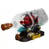 LEAN TOYS Barco en la botella bloques de construcción velero decorativo marrón 885 piezas