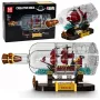LEAN TOYS Barco en la botella bloques de construcción velero decorativo marrón 885 piezas