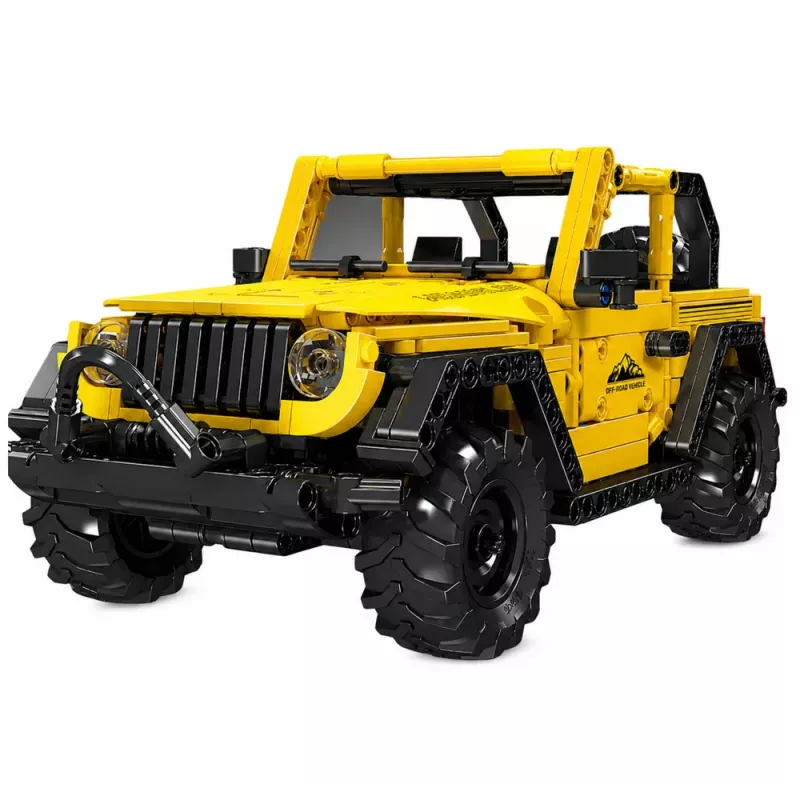 LEAN TOYS Bloques de construcción coche todoterreno Wrangler amarillo 746 piezas