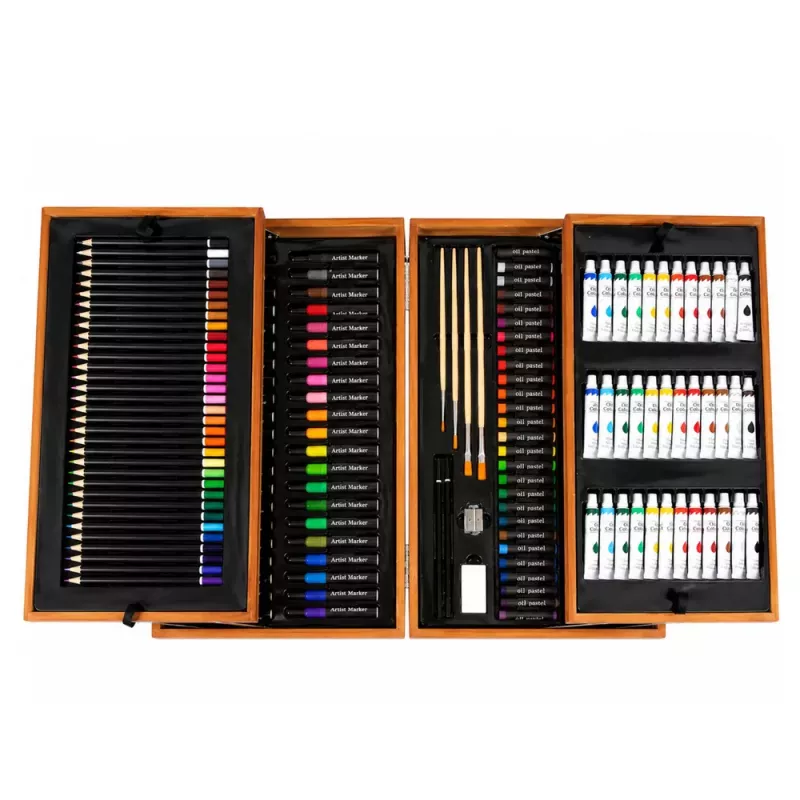 LEAN Gran set de arte en maletín para pintar y dibujar, 174 piezas