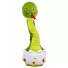LEAN TOYS Serpiente de peluche bailarina interactiva con música y sonidos mascota verde