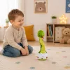 LEAN TOYS Serpiente de peluche bailarina interactiva con música y sonidos mascota verde